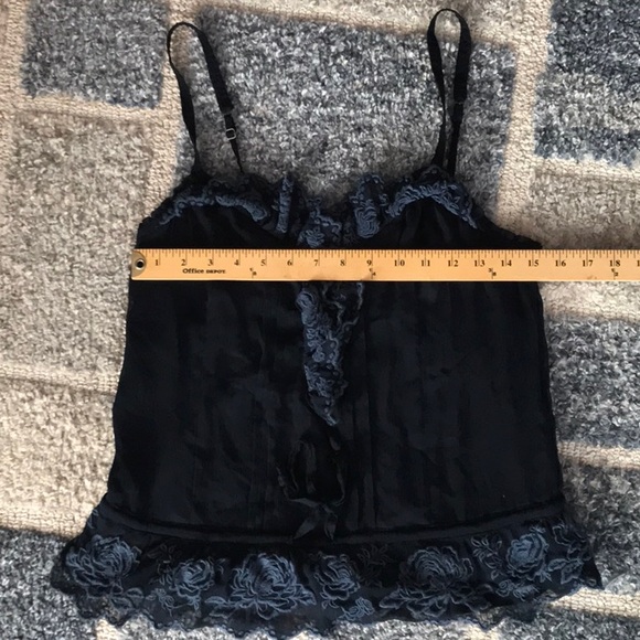 Abercrombie & Fitch Tank Top L Blue Ruffle Flirty - Picture 6 of 8